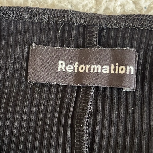 Reformation‎ Ribbed Knit Wide-Leg Jumpsuit Black XS - Picture 11 of 13